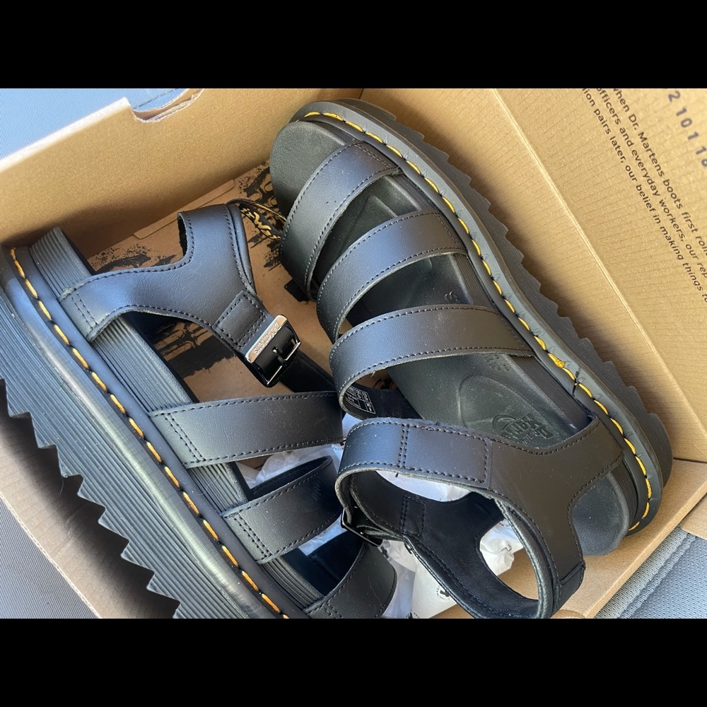 Dr. Martens Hydro Leather Platform Sandals